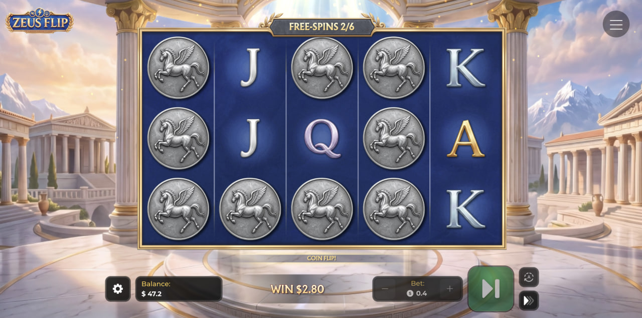 Zeus Flip demo casino app bonus italiano, rulli in Free Spins con monete Pegaso del Coin Flip